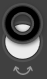 Affinity Designer Move tool cursor alongside a circular thumbnail of the logo