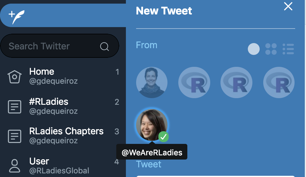 Screenshot of Tweetdeck interface